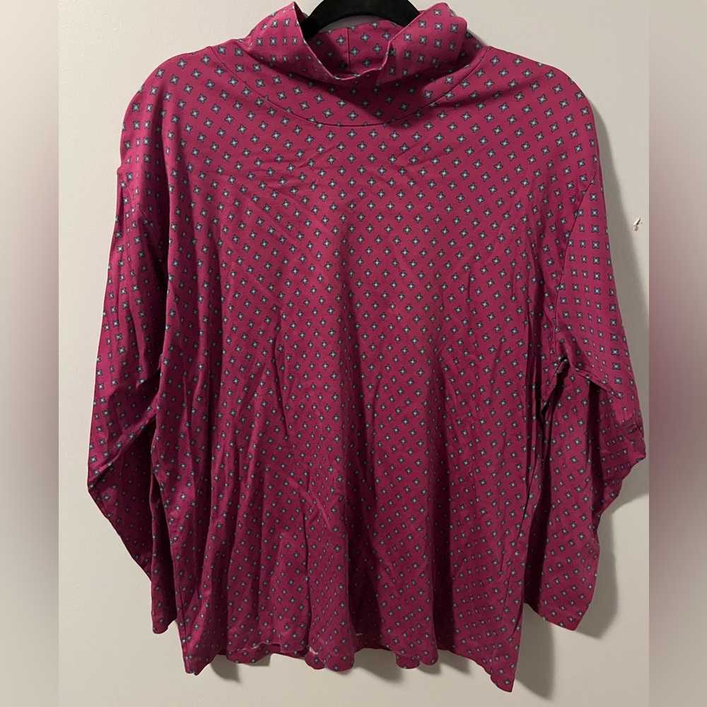 Vintage L.L. Bean Magenta Diamond Pattern Top